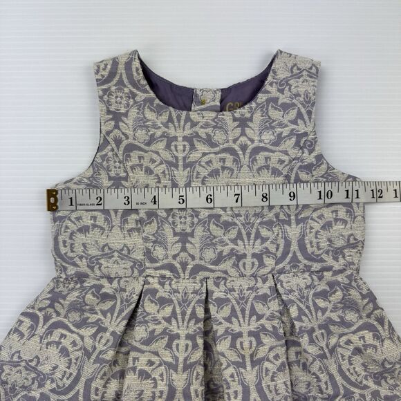 Genuine Kids OshKosh 3T Brocade Party Dress Purple Silver Tulle Lined Formal - Picture 8 of 10